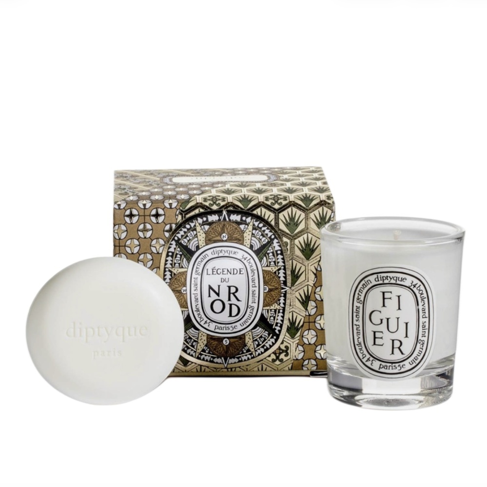 Diptique Legende Du Nord Figuer Candle Philosykos Soap Gift Set NEW IN BOX BNIB